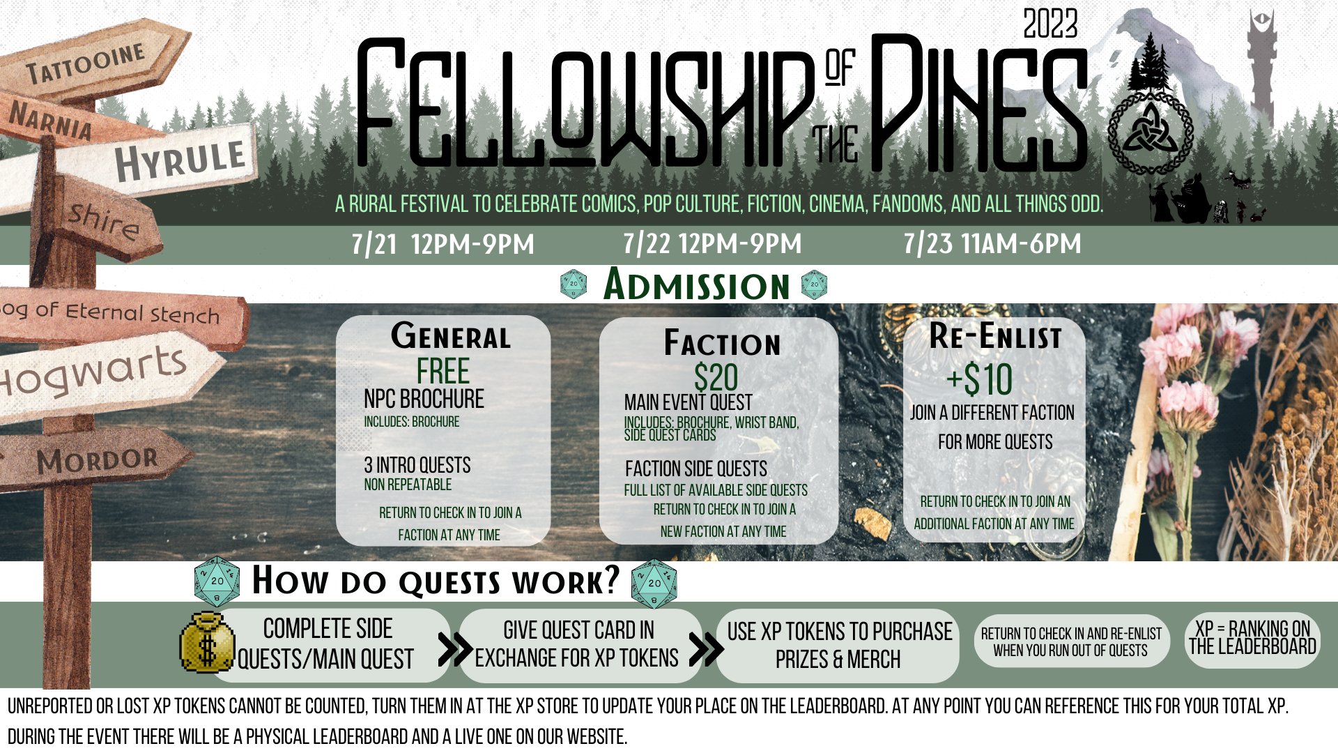 Fellowship of the Pines Schedule